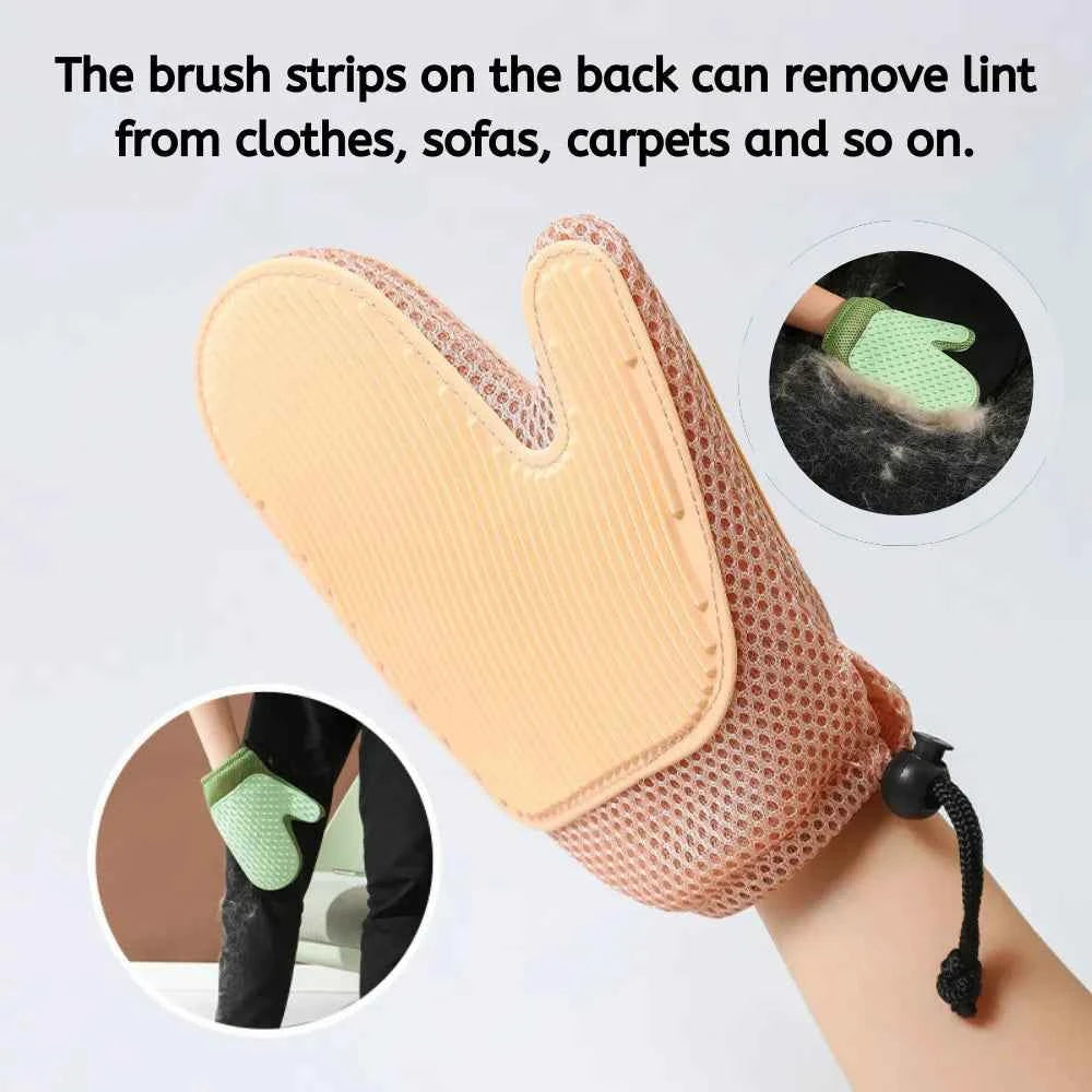 Pet Grooming Glove Dual-Sided Hair Remover for Cats and Dogs