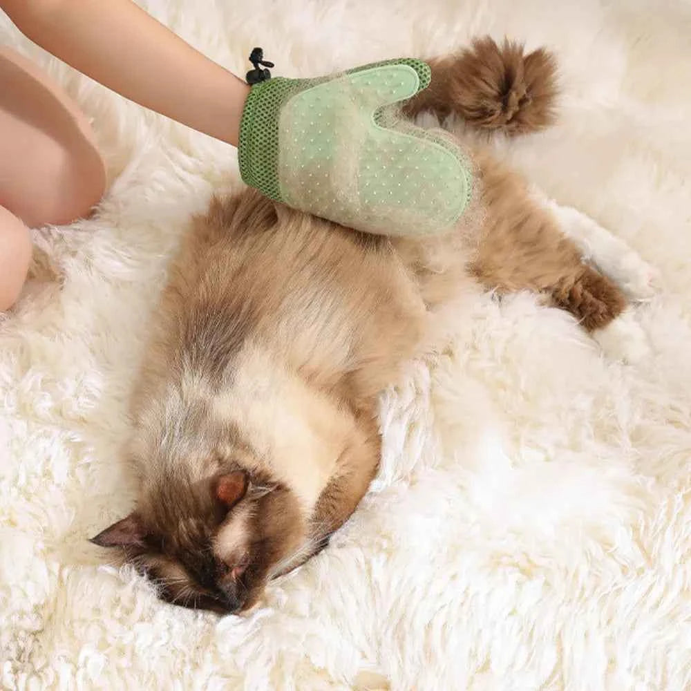 Pet Grooming Glove Dual-Sided Hair Remover for Cats and Dogs