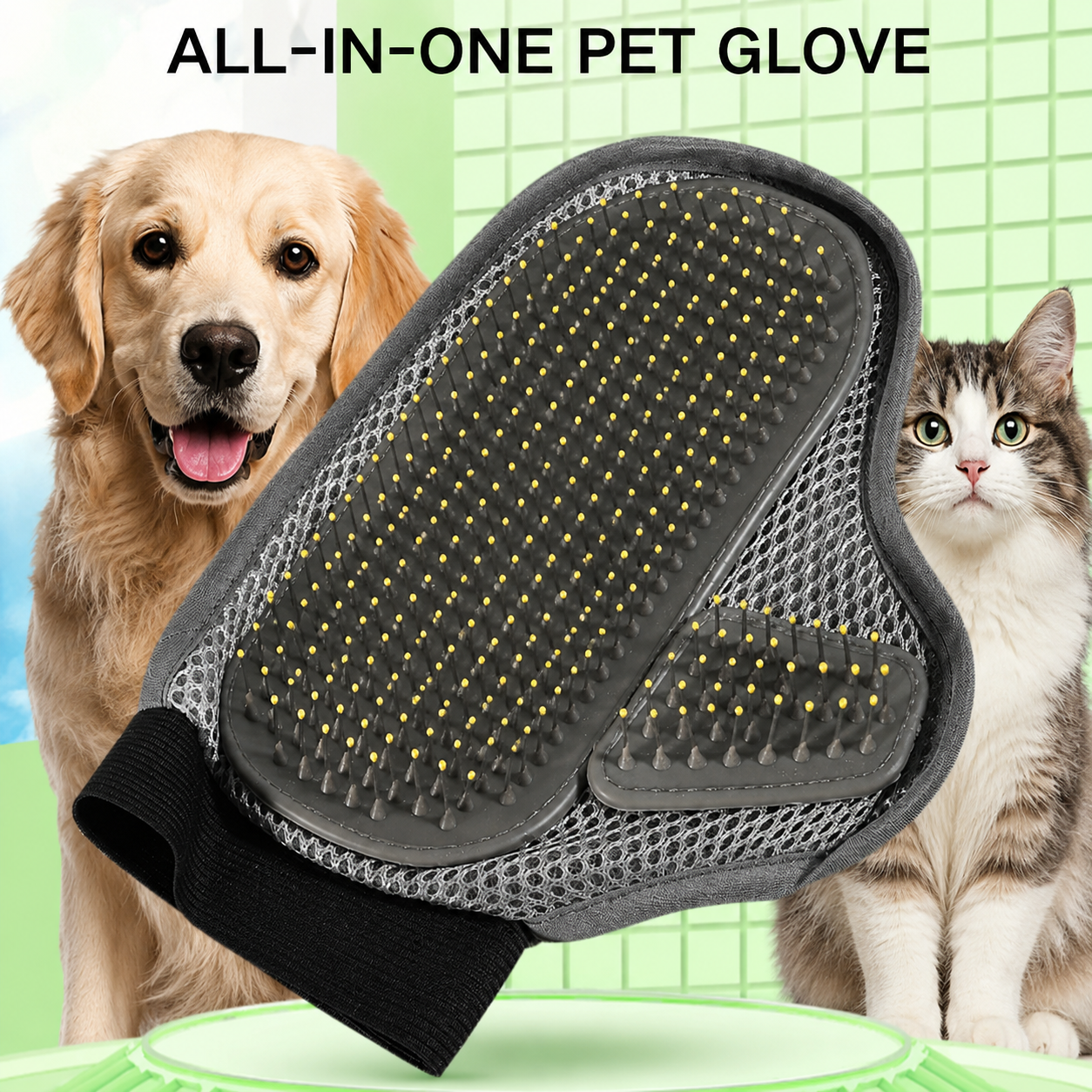 Pet Bath Glove Grooming Brush Needle Comb for Massage