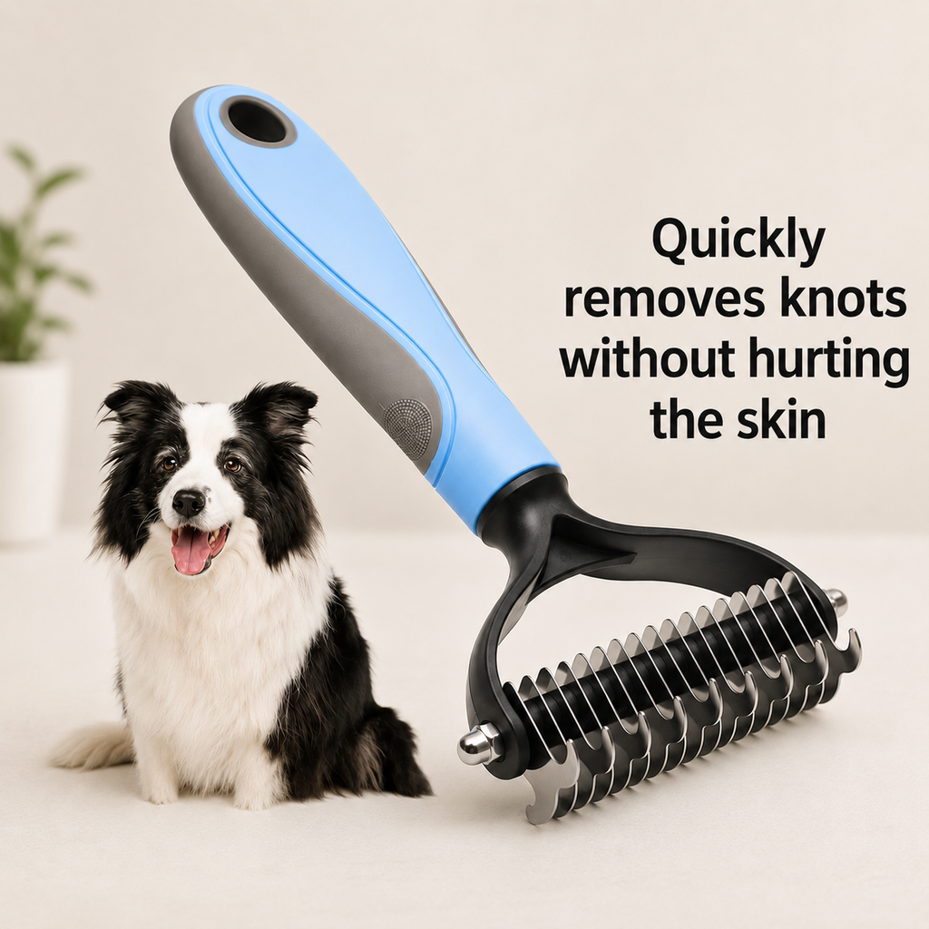 Pet Hair Deshedding Comb with Detangling Function