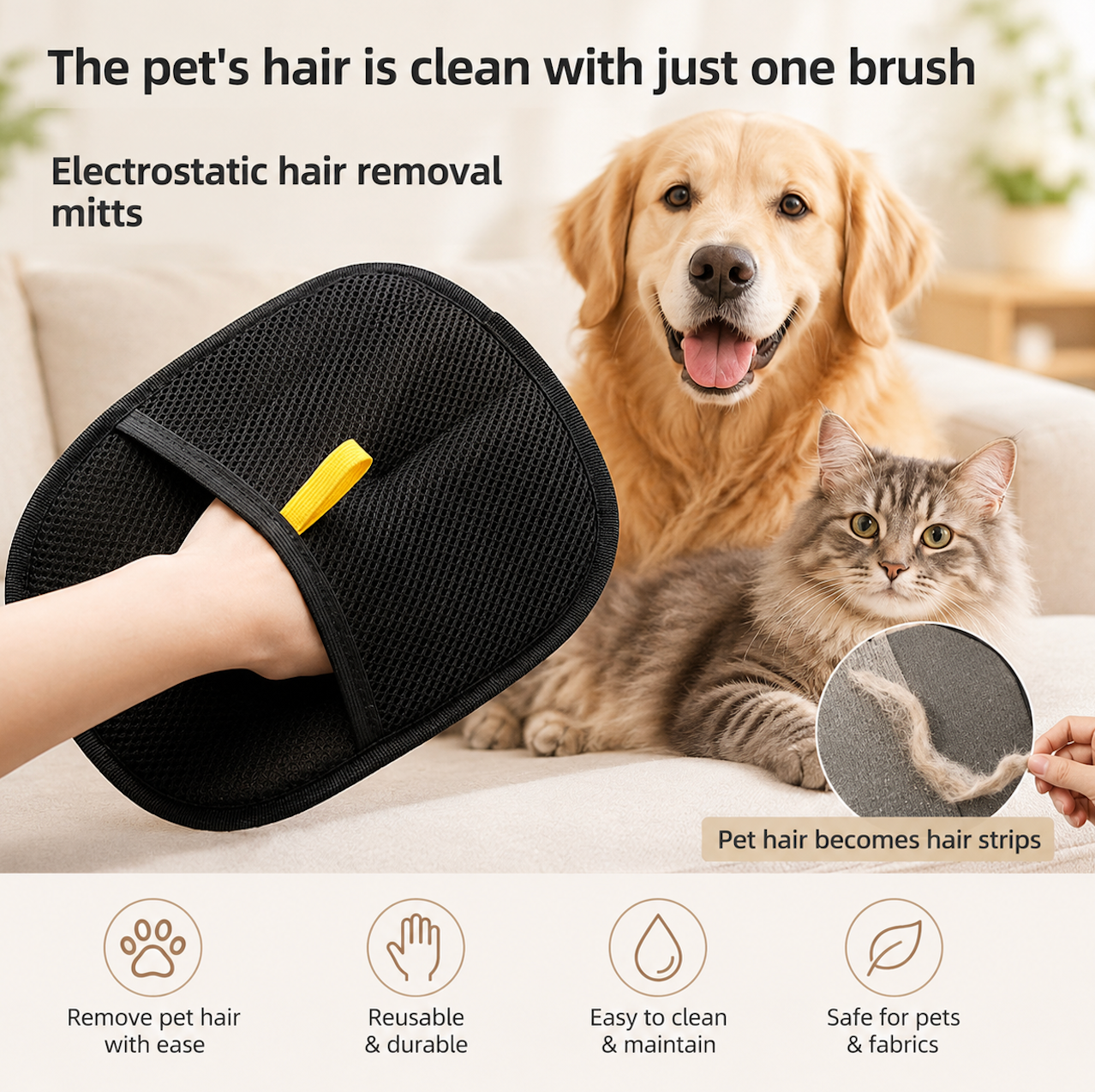 Pet Electrostatic Pet Hair Removal Glove