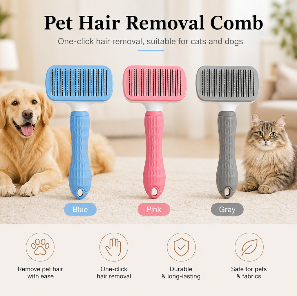 Self-Cleaning Pet Grooming Brush