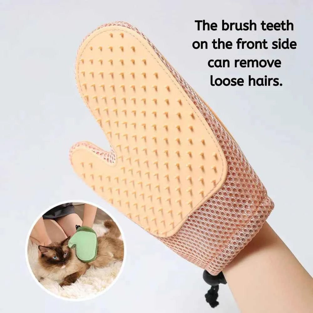 Pet Grooming Glove Dual-Sided Hair Remover for Cats and Dogs