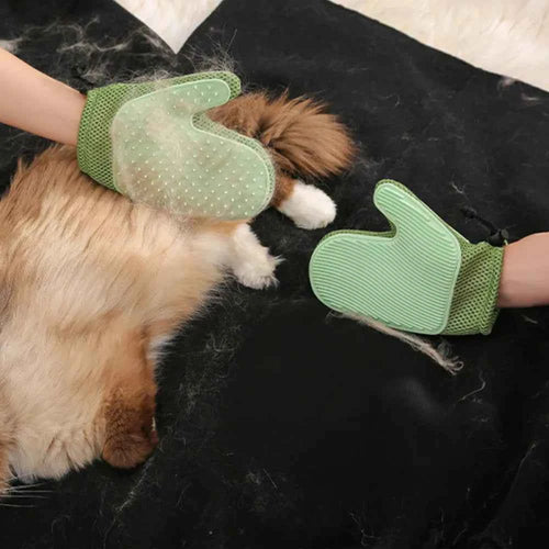 Pet Grooming Glove Dual-Sided Hair Remover for Cats and Dogs